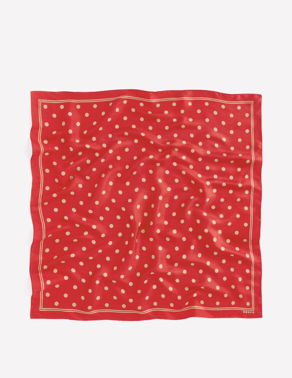 Silk Square Scarf-Red, Camel Spot