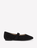 Ruched Ballet Flats-Black