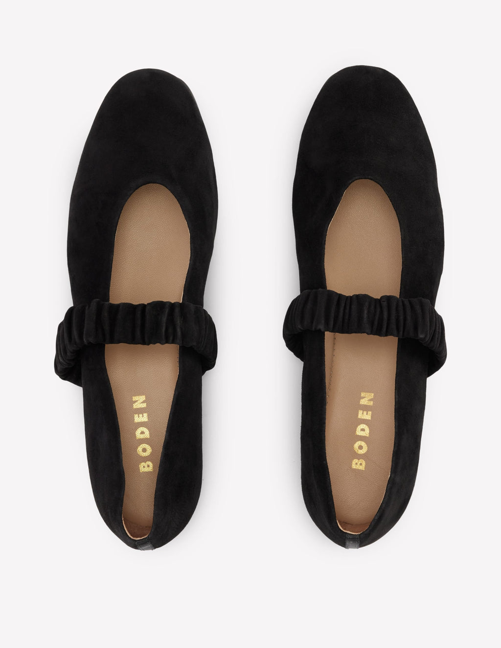 Ruched Ballet Flats-Black