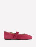 Ruched Ballet Flats-Wine