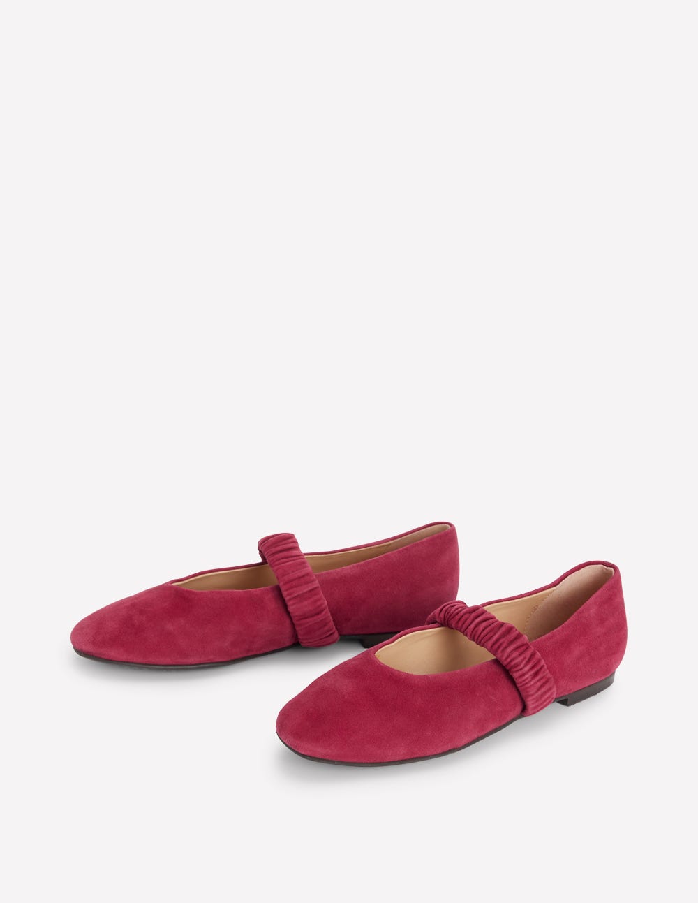 Ruched Ballet Flats-Wine