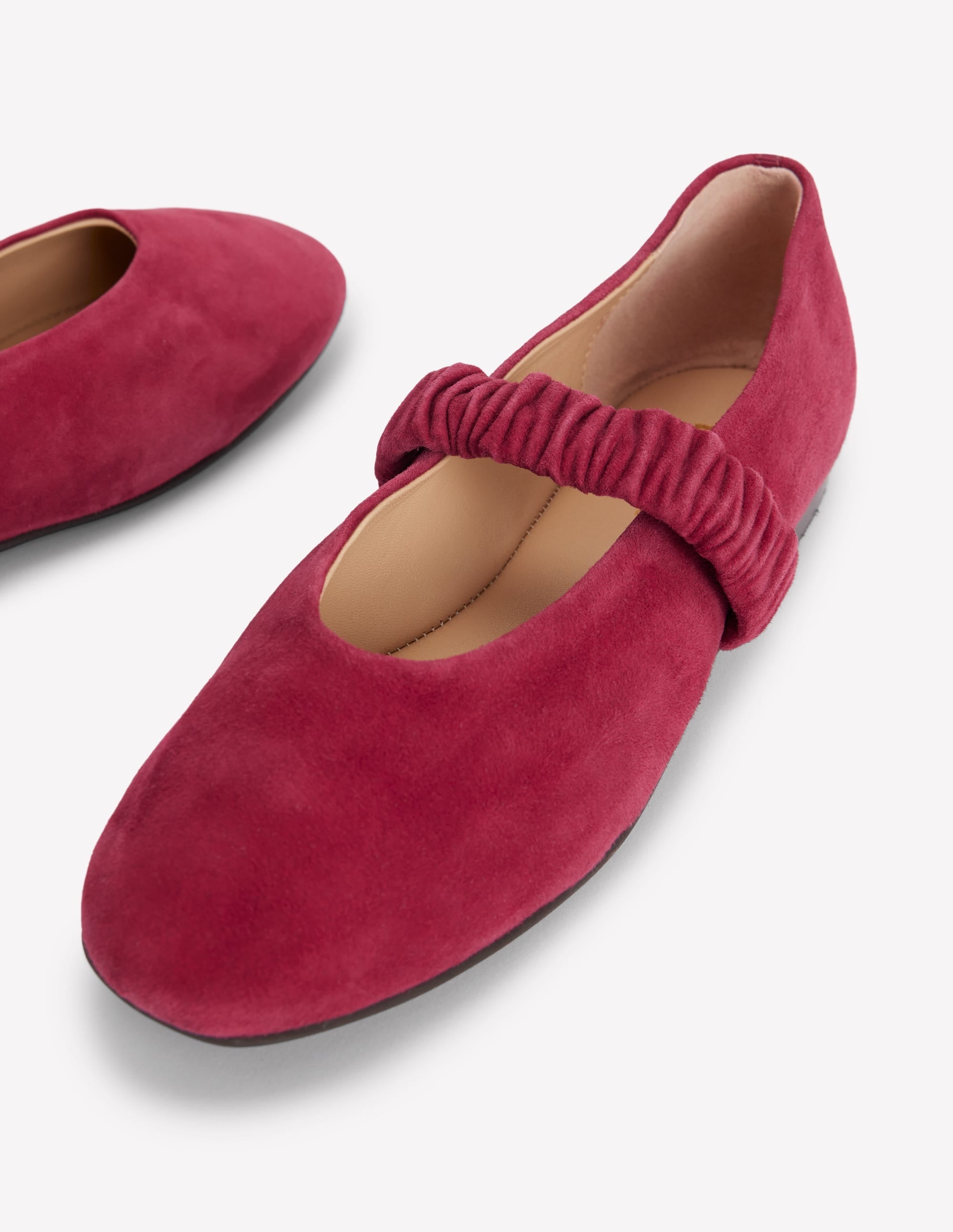 Ruched Ballet Flats-Wine