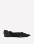 Pointed Toe Flats-Navy