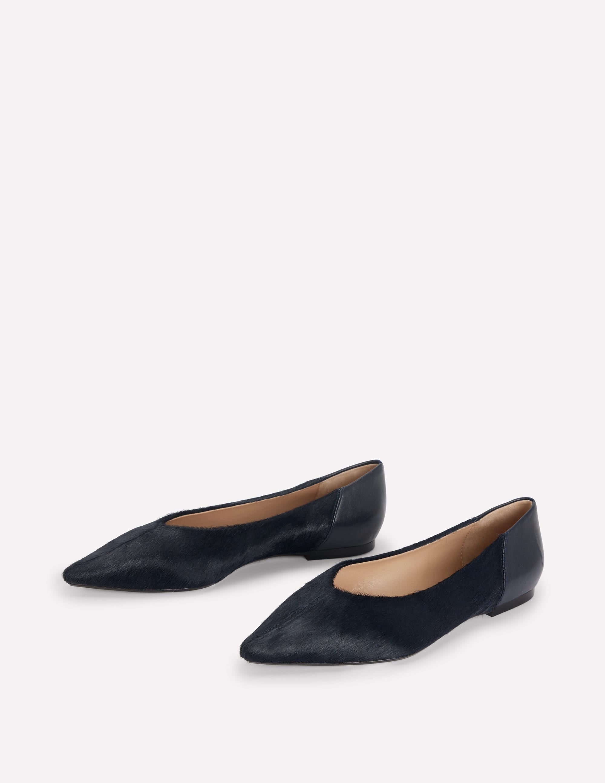 Pointed Toe Flats-Navy