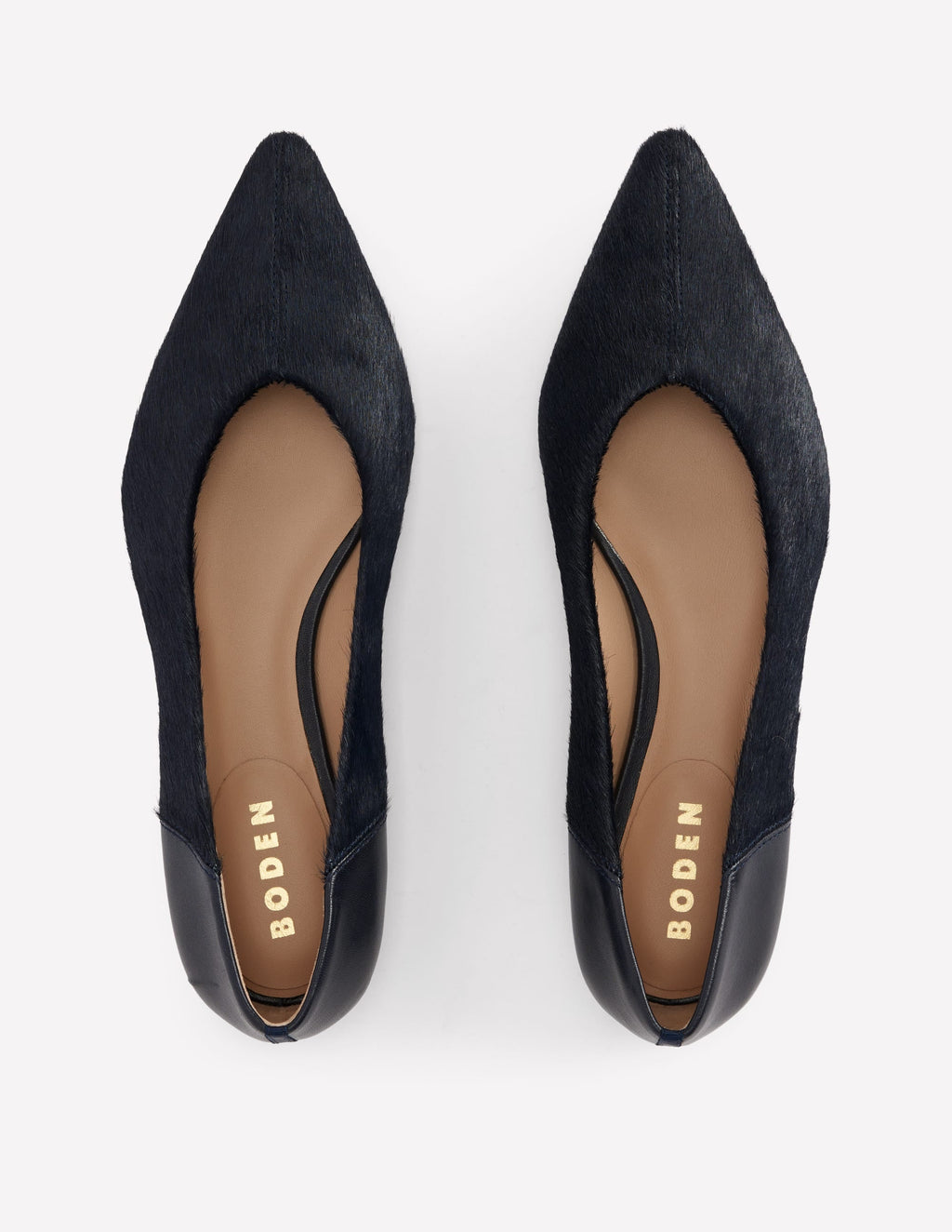 Pointed Toe Flats-Navy