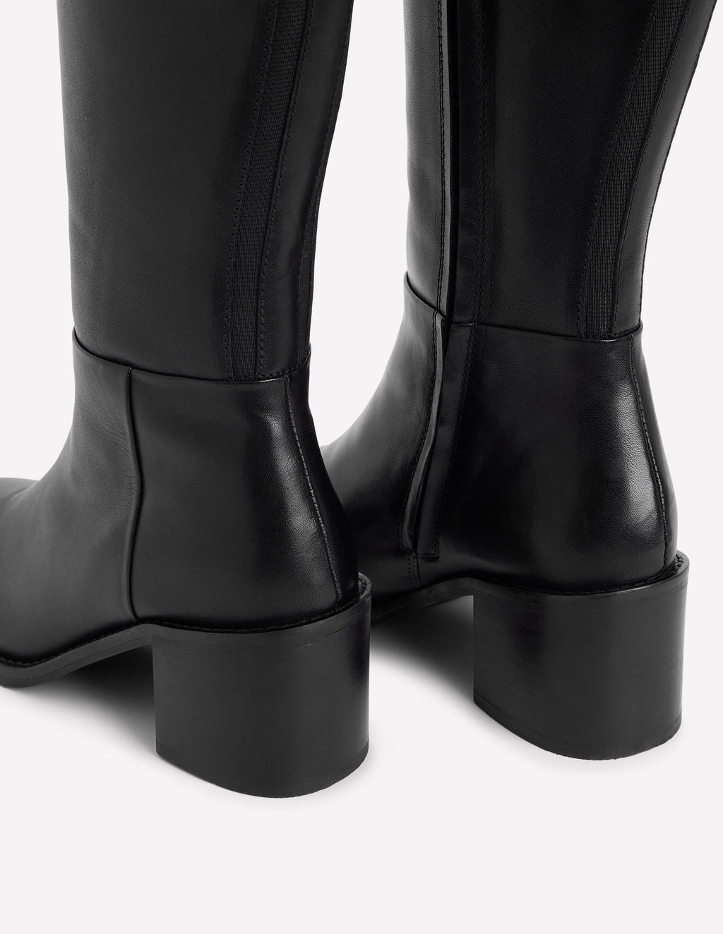 Buckle Detail Knee Boot-Black