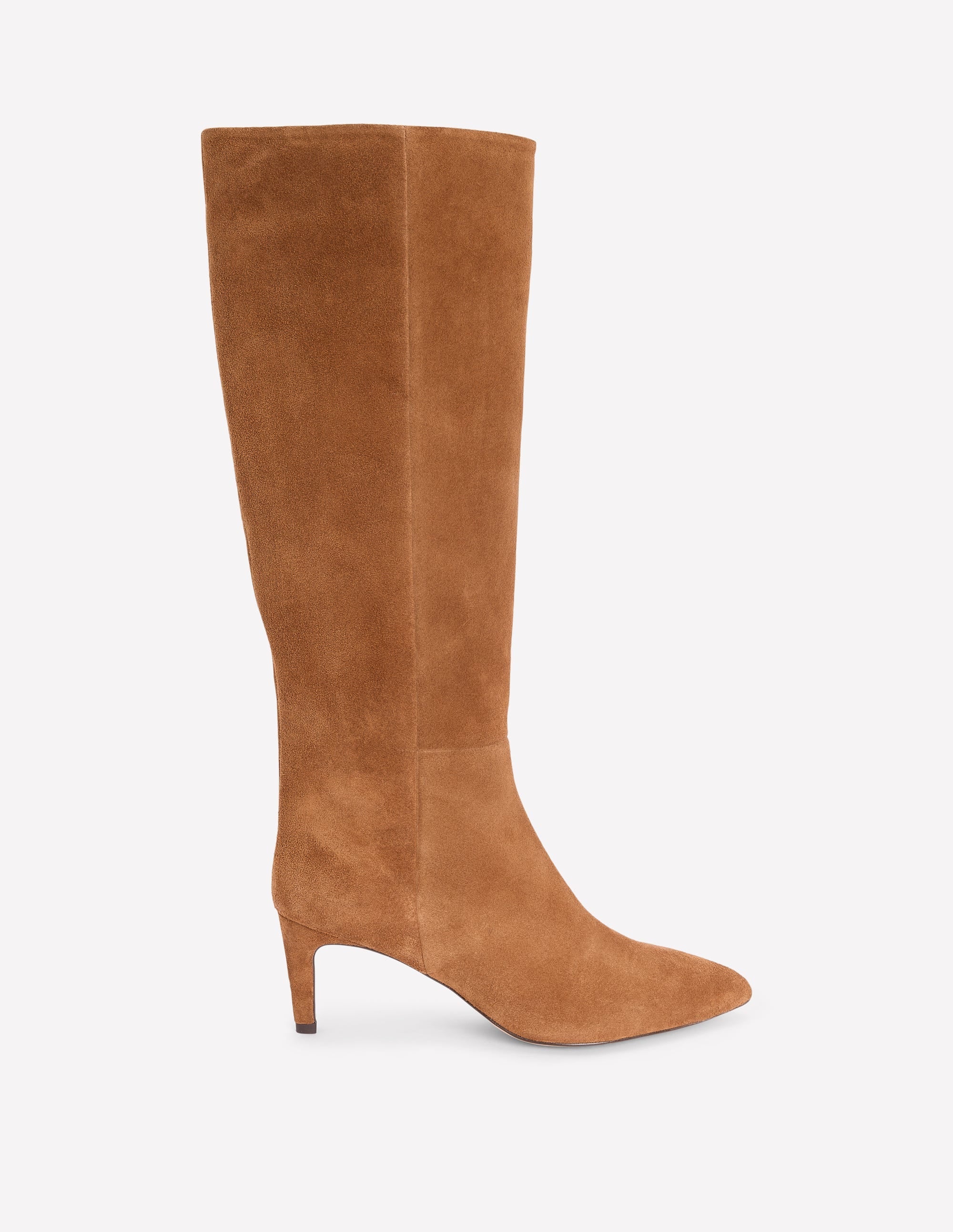 Straight Leg Heeled Boot-Golden Brown