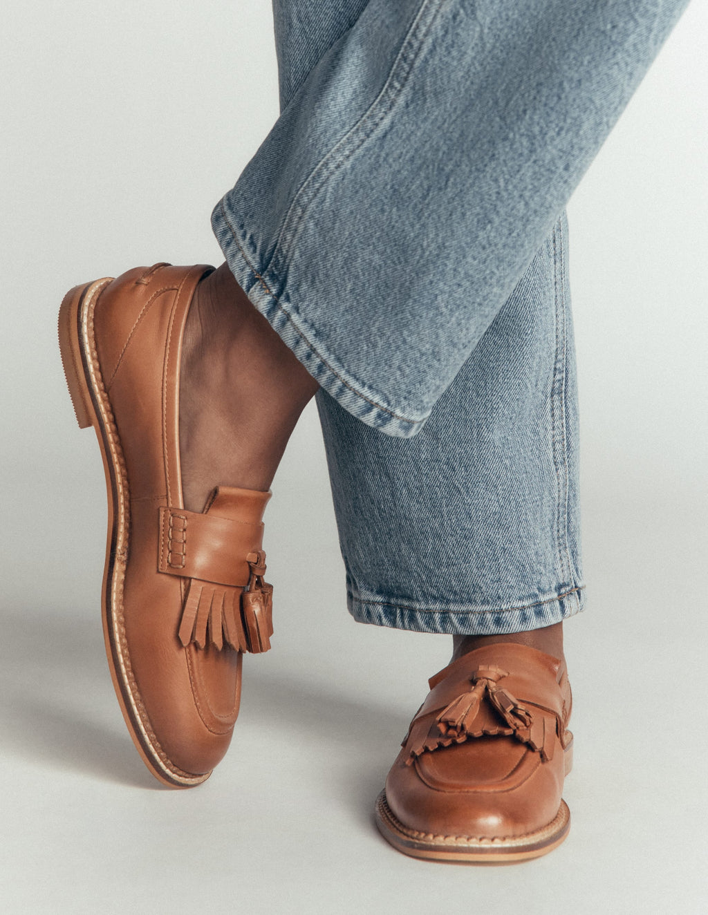 Flat Loafers-Tan