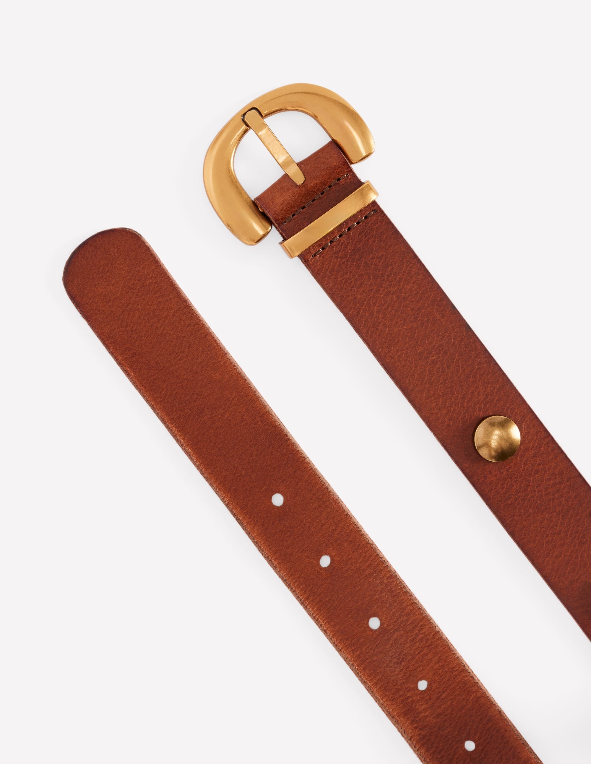 Stud Buckle Belt-Tan