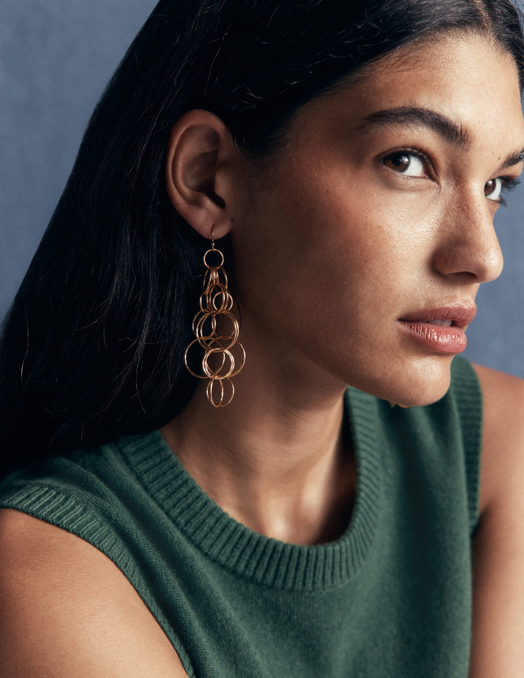Ring Mega Earrings-Gold