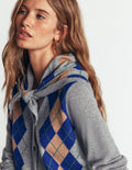 Cashmere Neckerchief-Grey Argyle