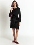 Belted Jersey Dress-Black