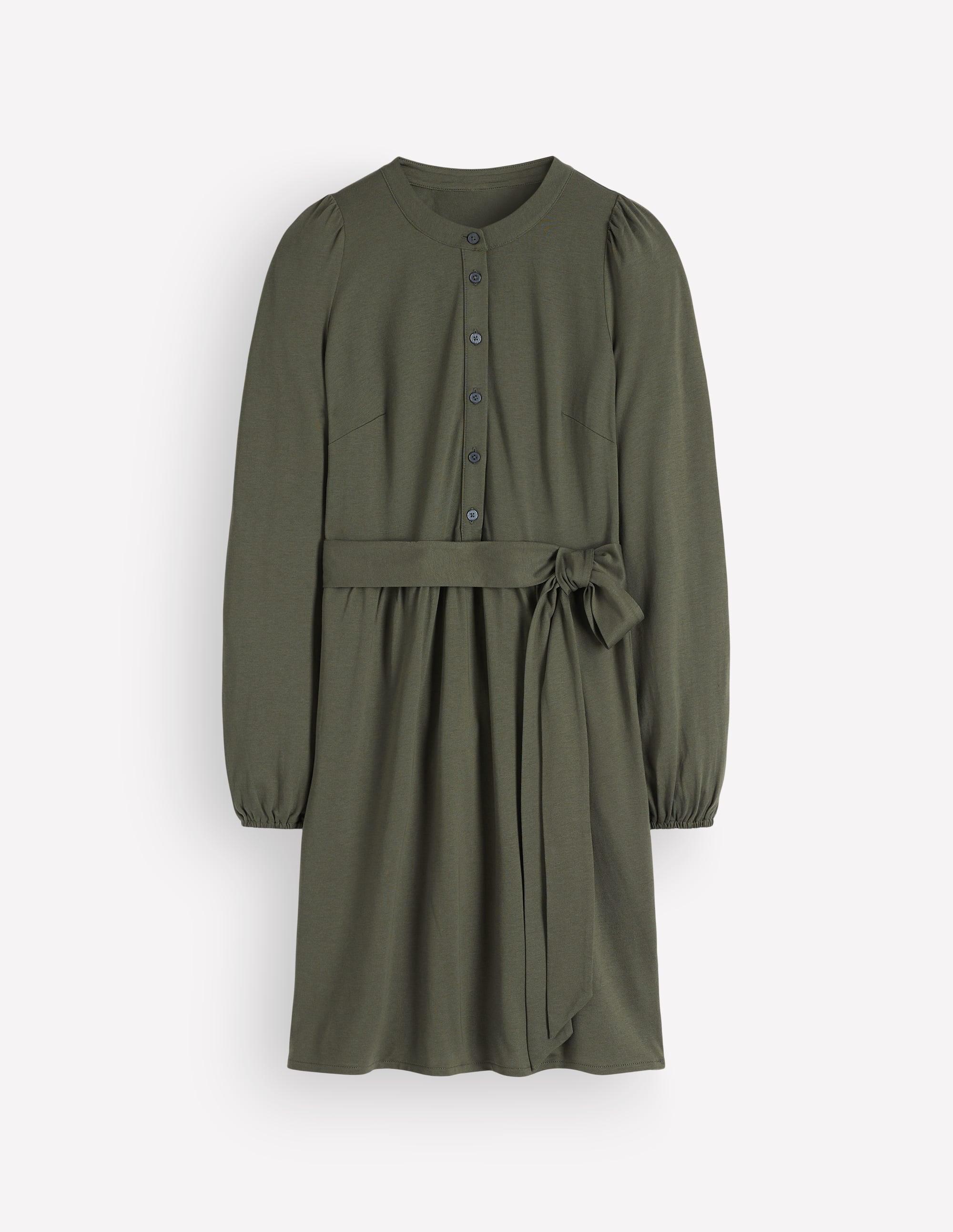 Belted Jersey Dress-Chrome Green