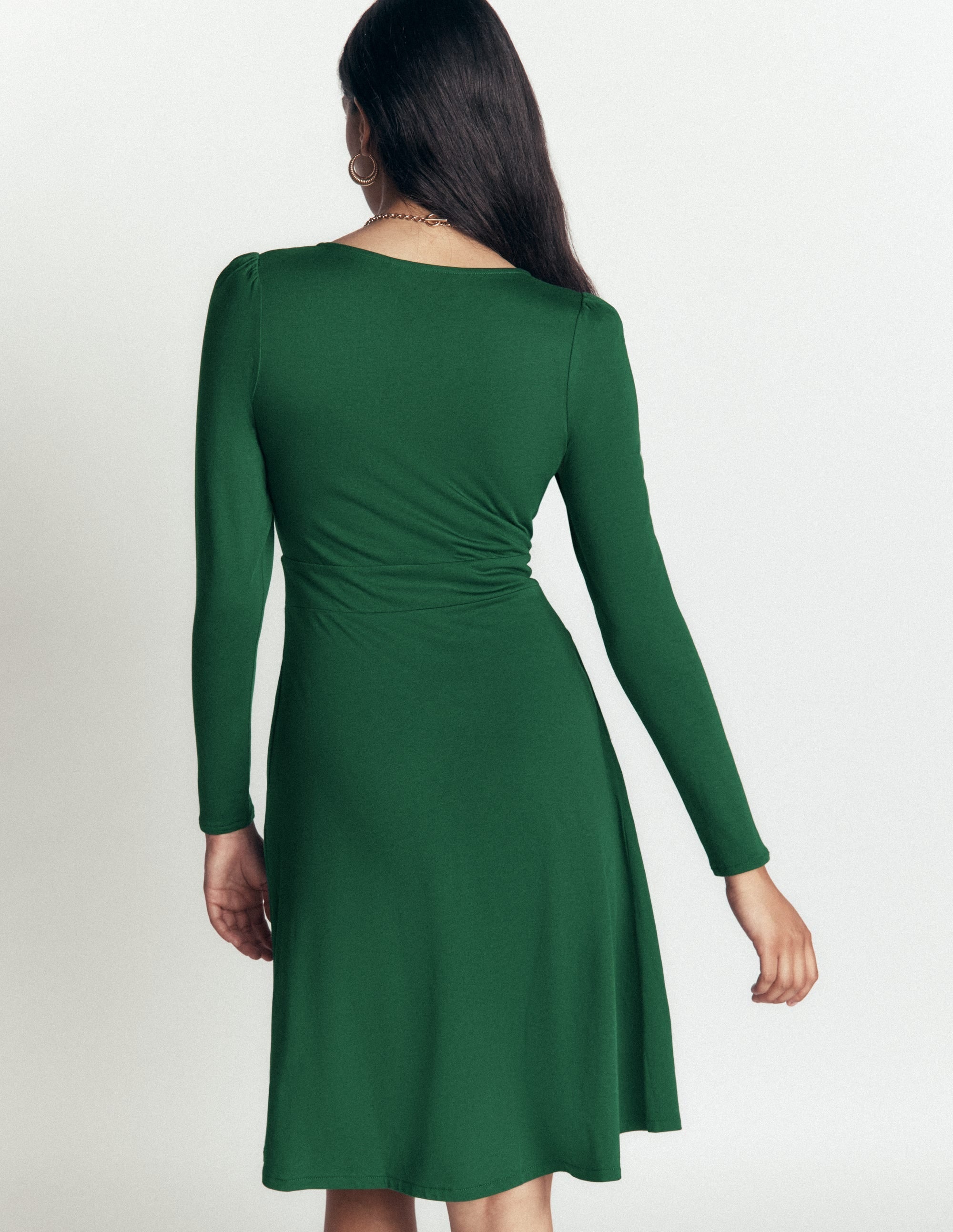 Jersey Short Dress-Hunter Green