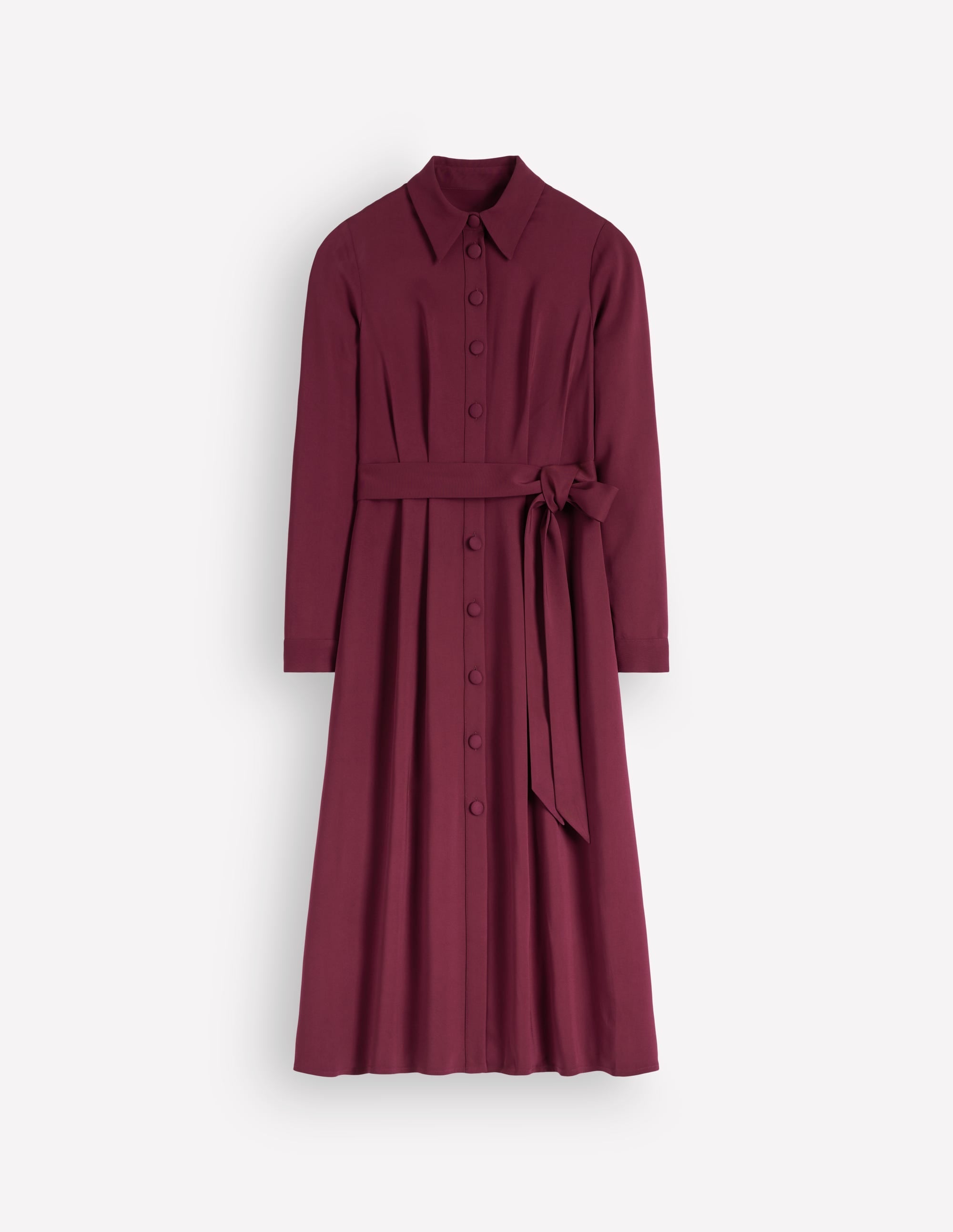 Pleated Shirt Dress-Deep Wisteria