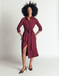 Pleated Shirt Dress-Deep Wisteria