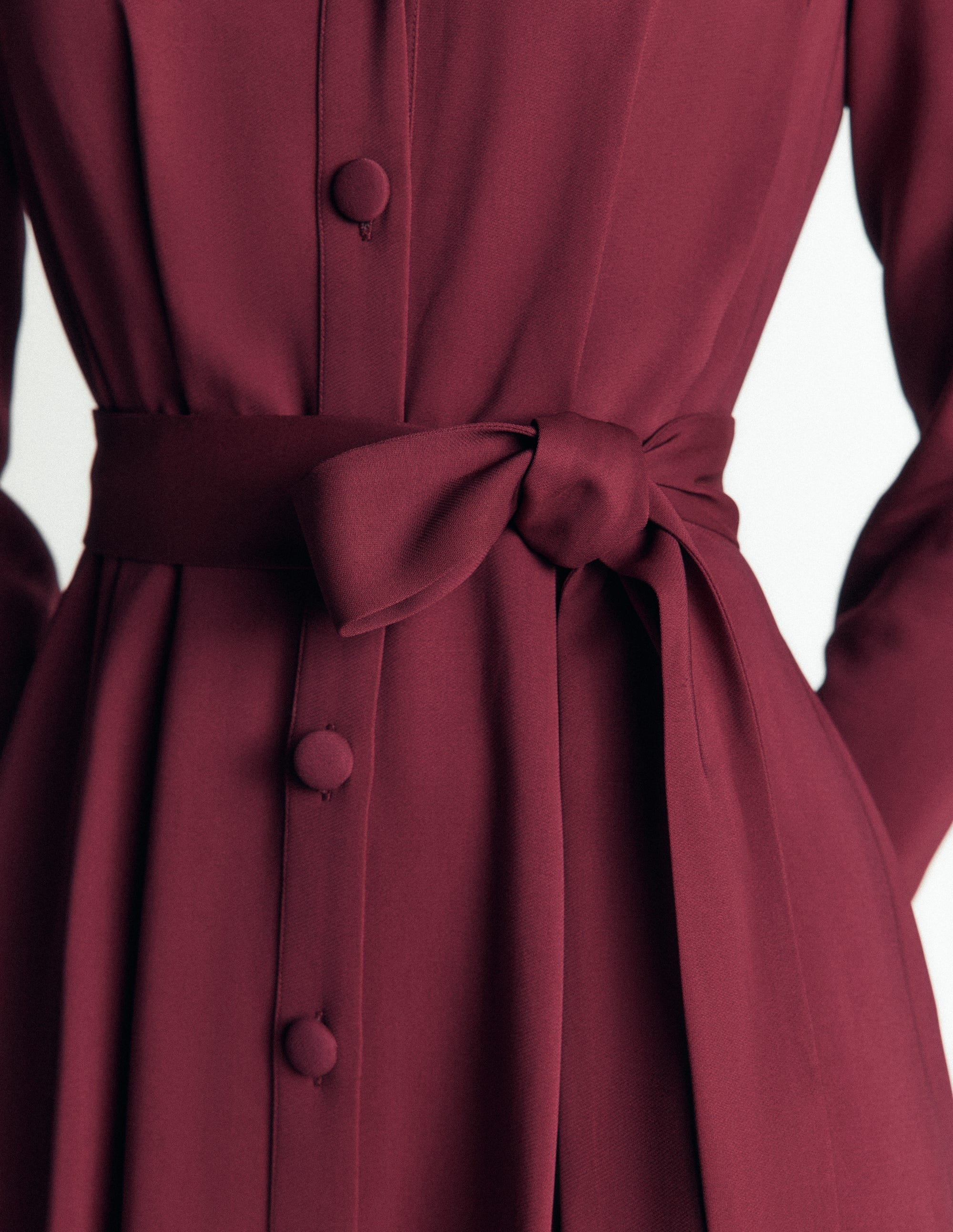 Pleated Shirt Dress-Deep Wisteria