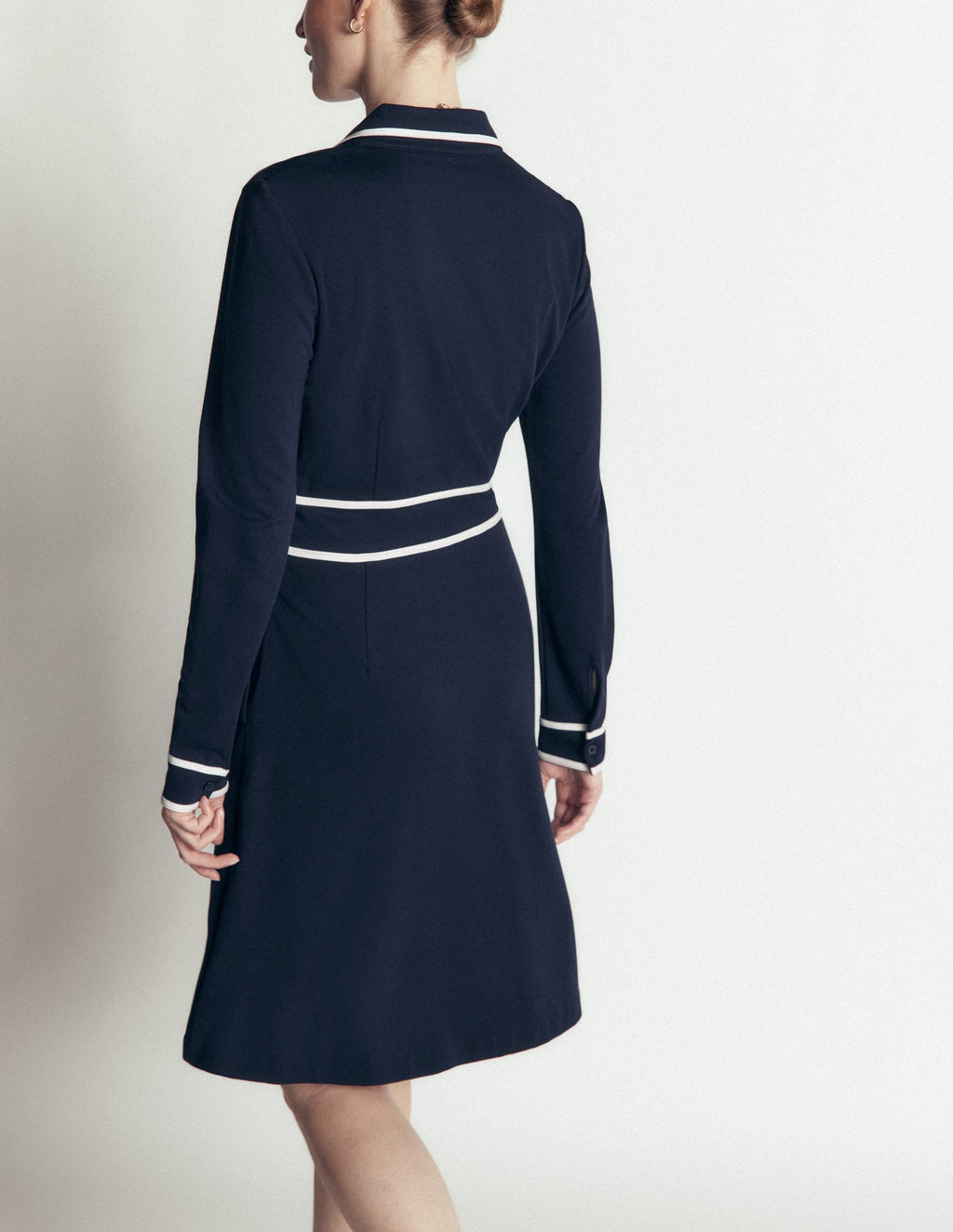 Short Dress-Navy, Ivory