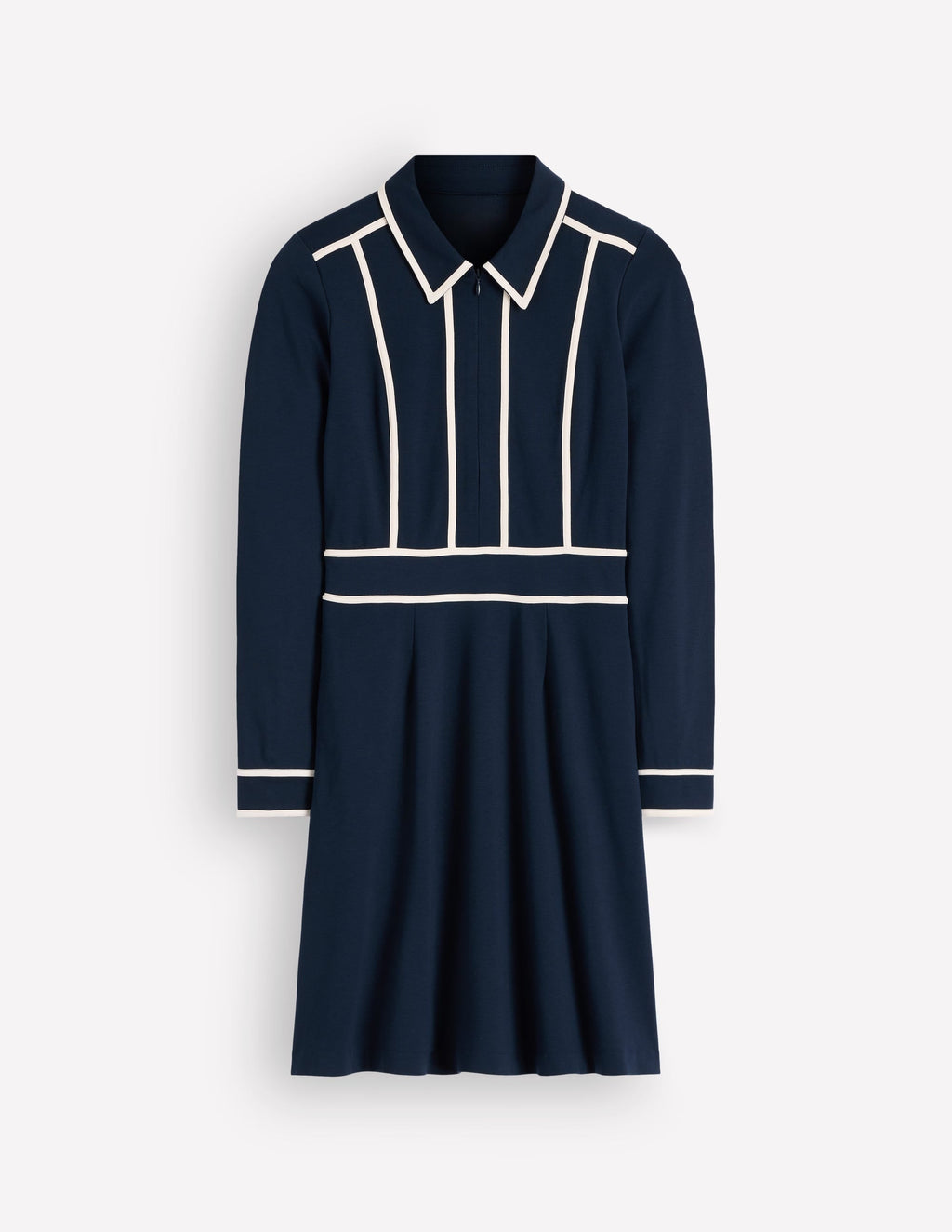 Short Dress-Navy, Ivory