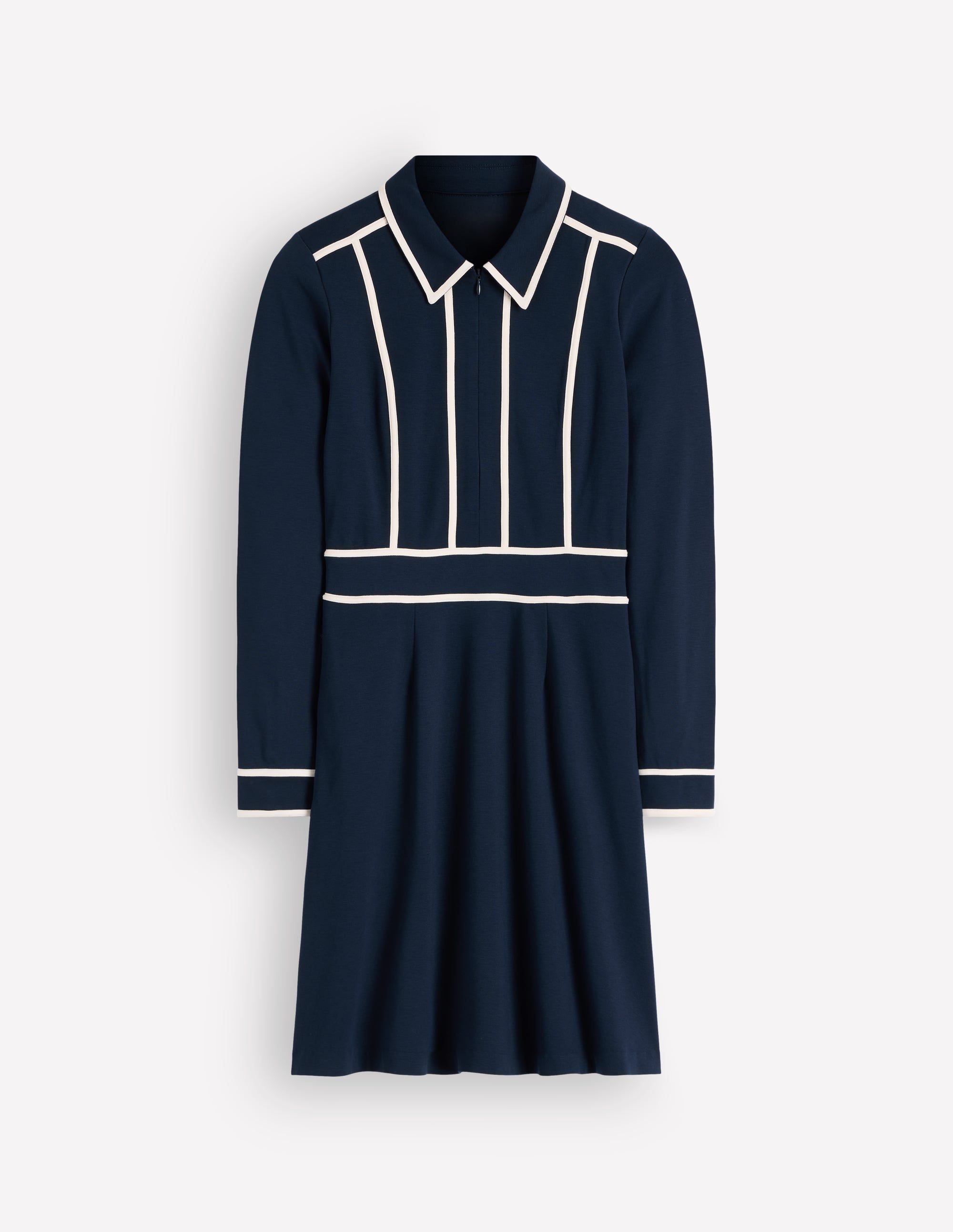 Short Dress-Navy, Ivory