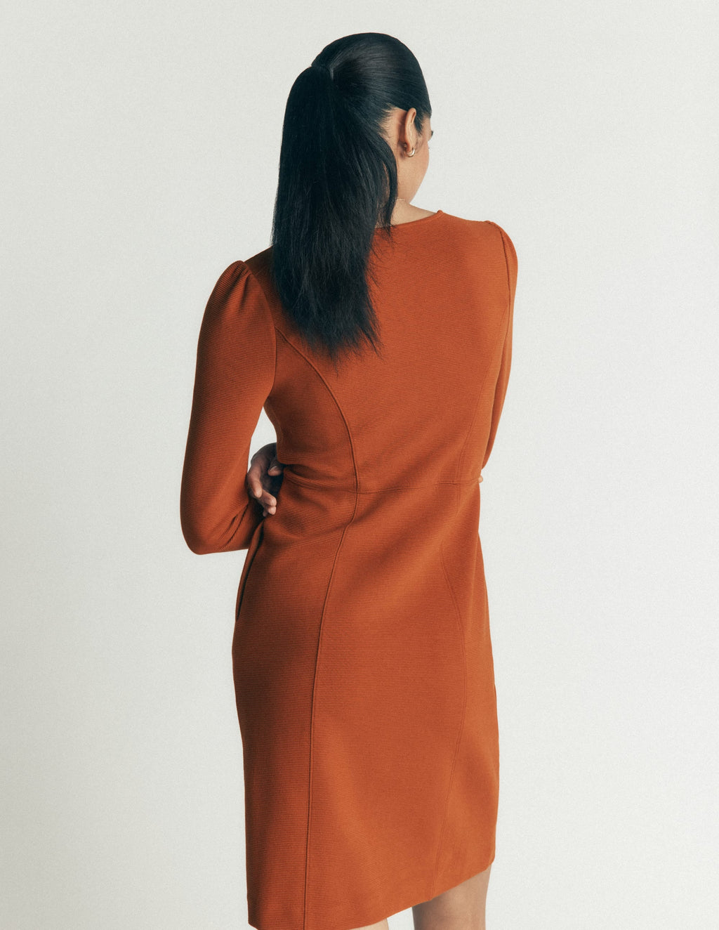 Seamed Ottoman Dress-Gingerbread