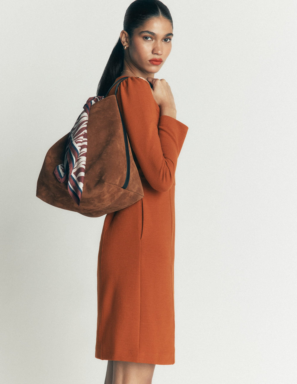 Seamed Ottoman Dress-Gingerbread