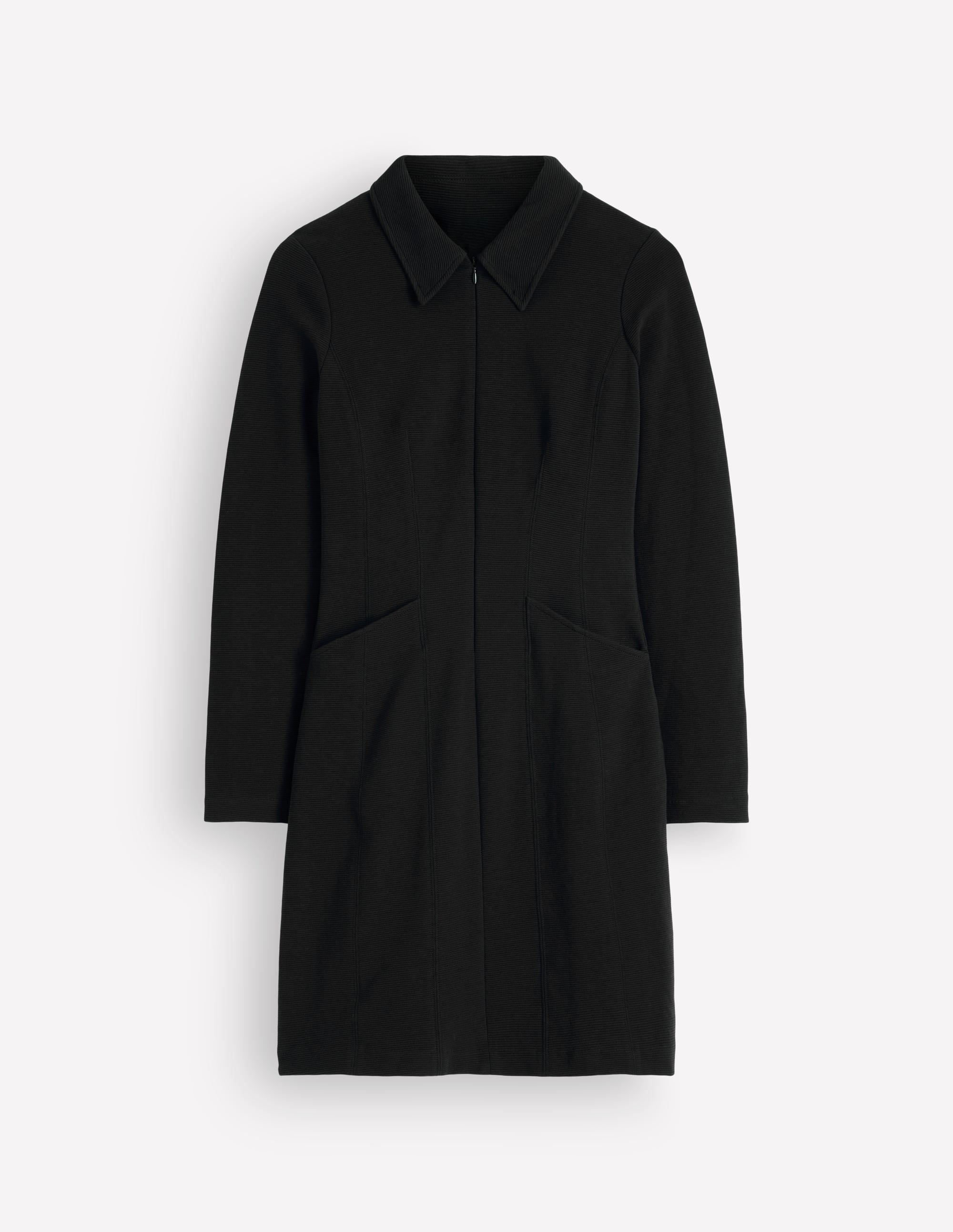 Ottoman Long Sleeve Dress-Black