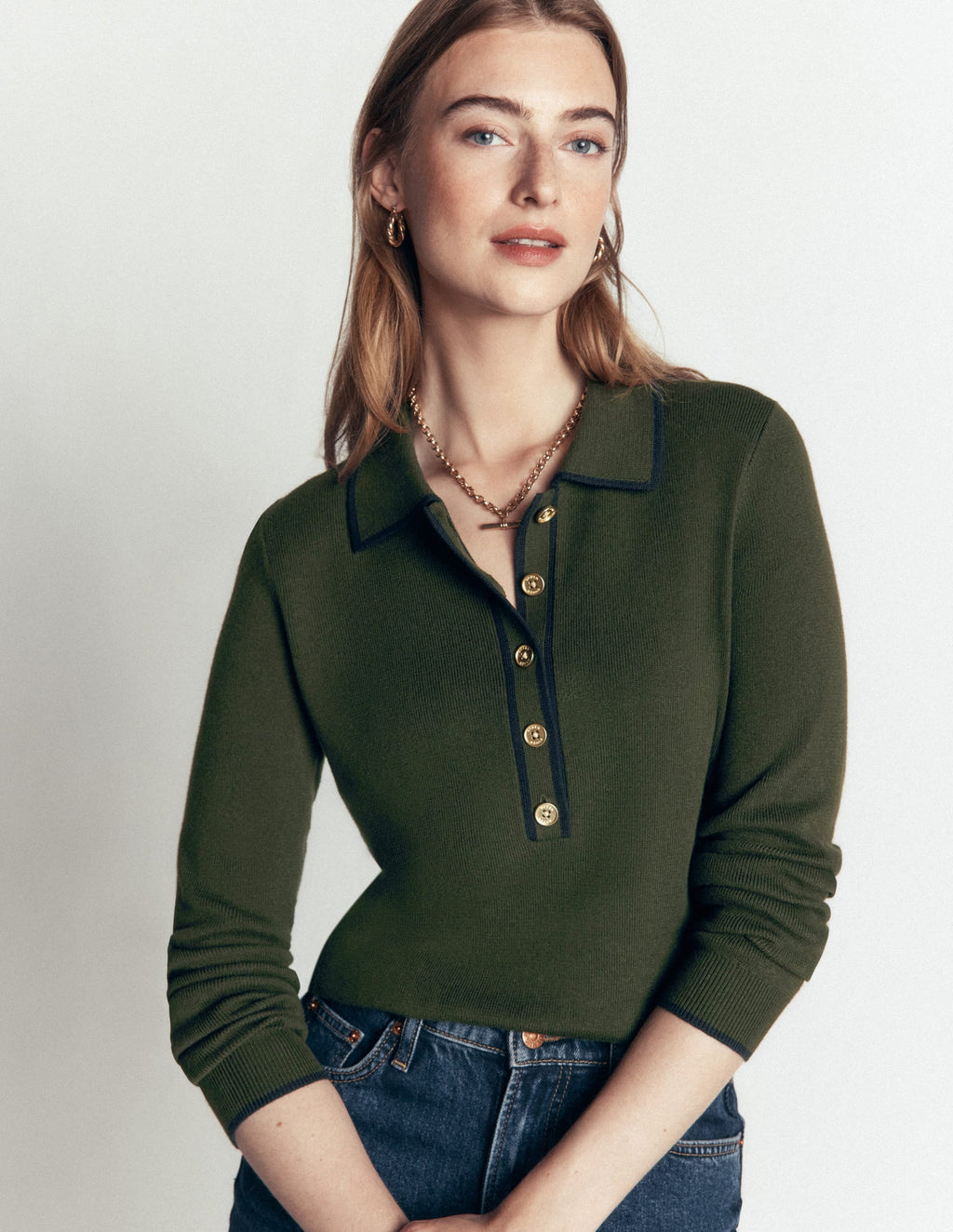 Henley Jumper-Forest Glade