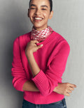 Chunky Cotton Jumper-Pink Peacock