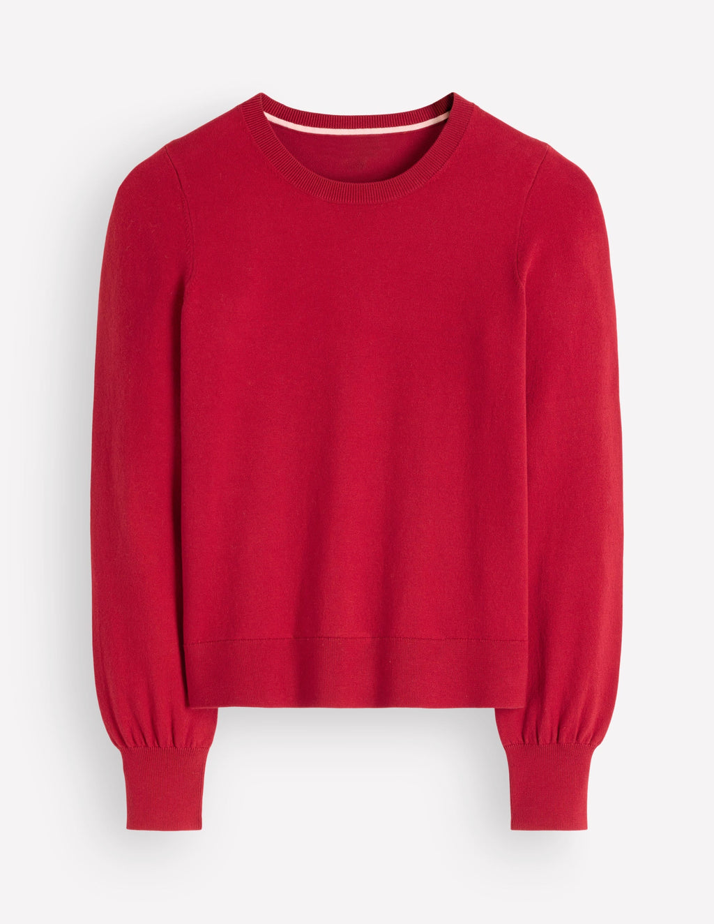 Cotton Crew Jumper-Crimson Red