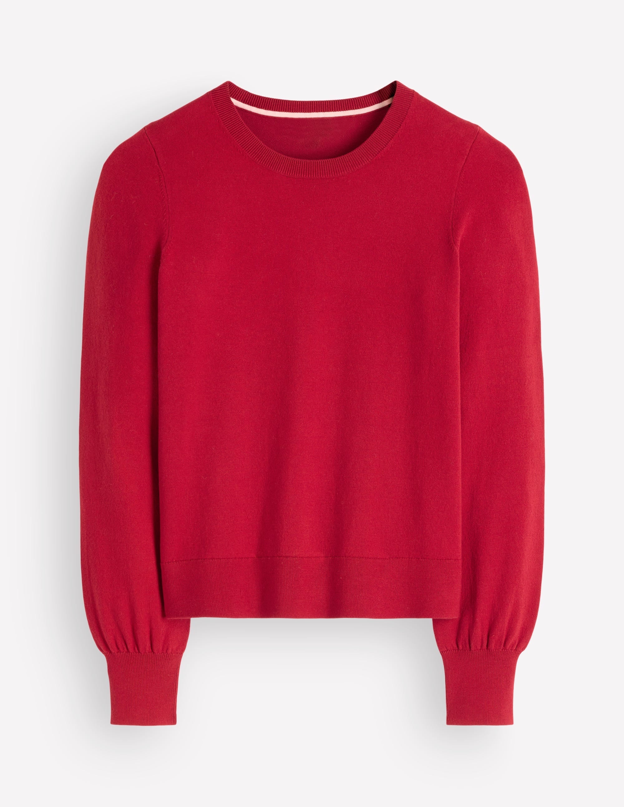 Cotton Crew Jumper-Crimson Red