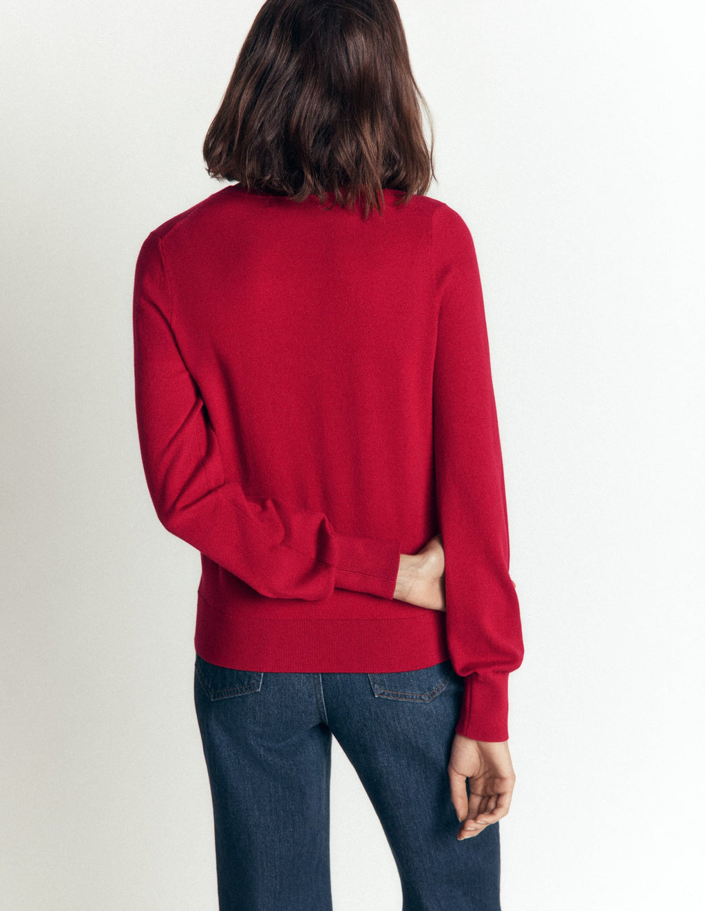 Cotton Crew Jumper-Crimson Red