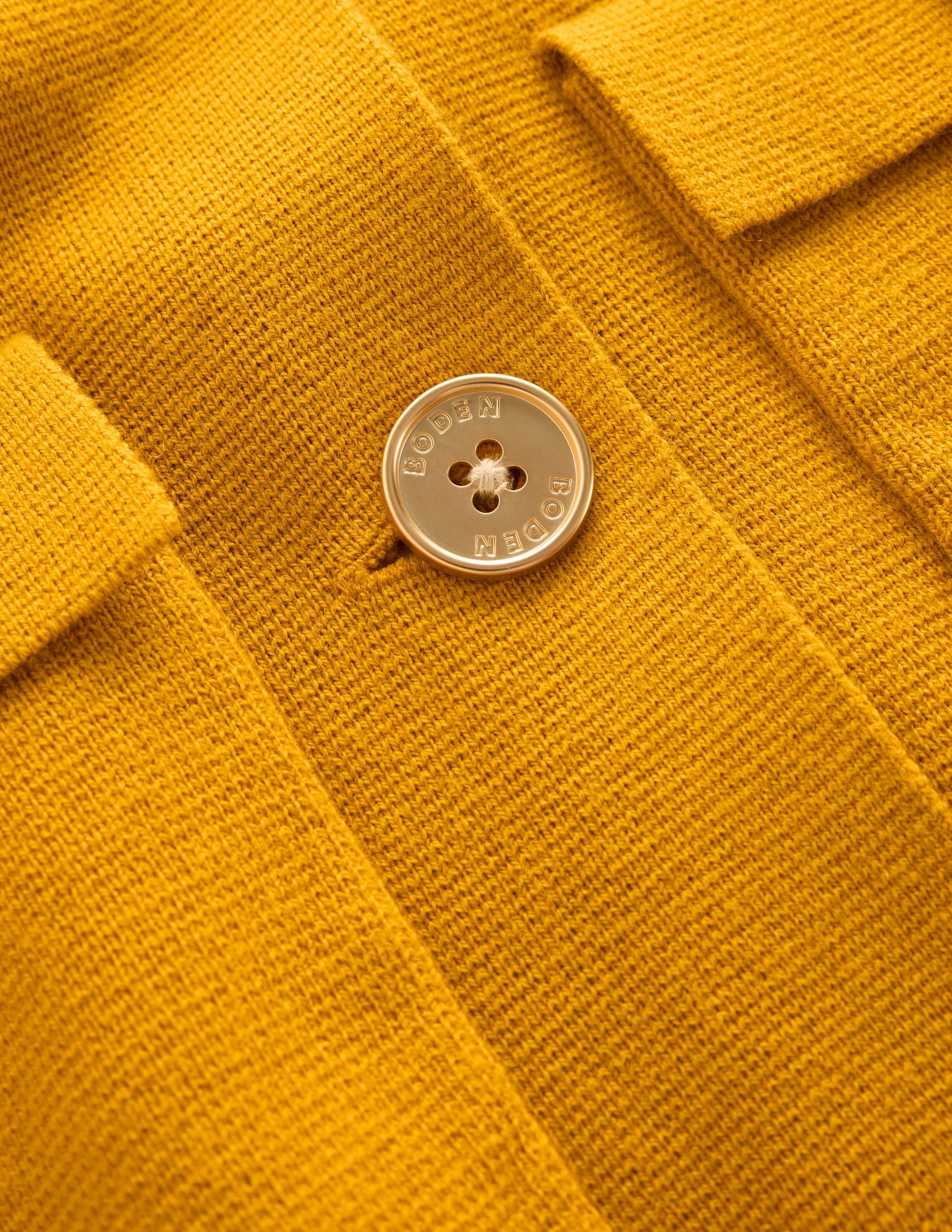 Collared Knitted Jacket-Golden Rye