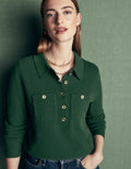 Merino Wool Jumper-Hunter Green