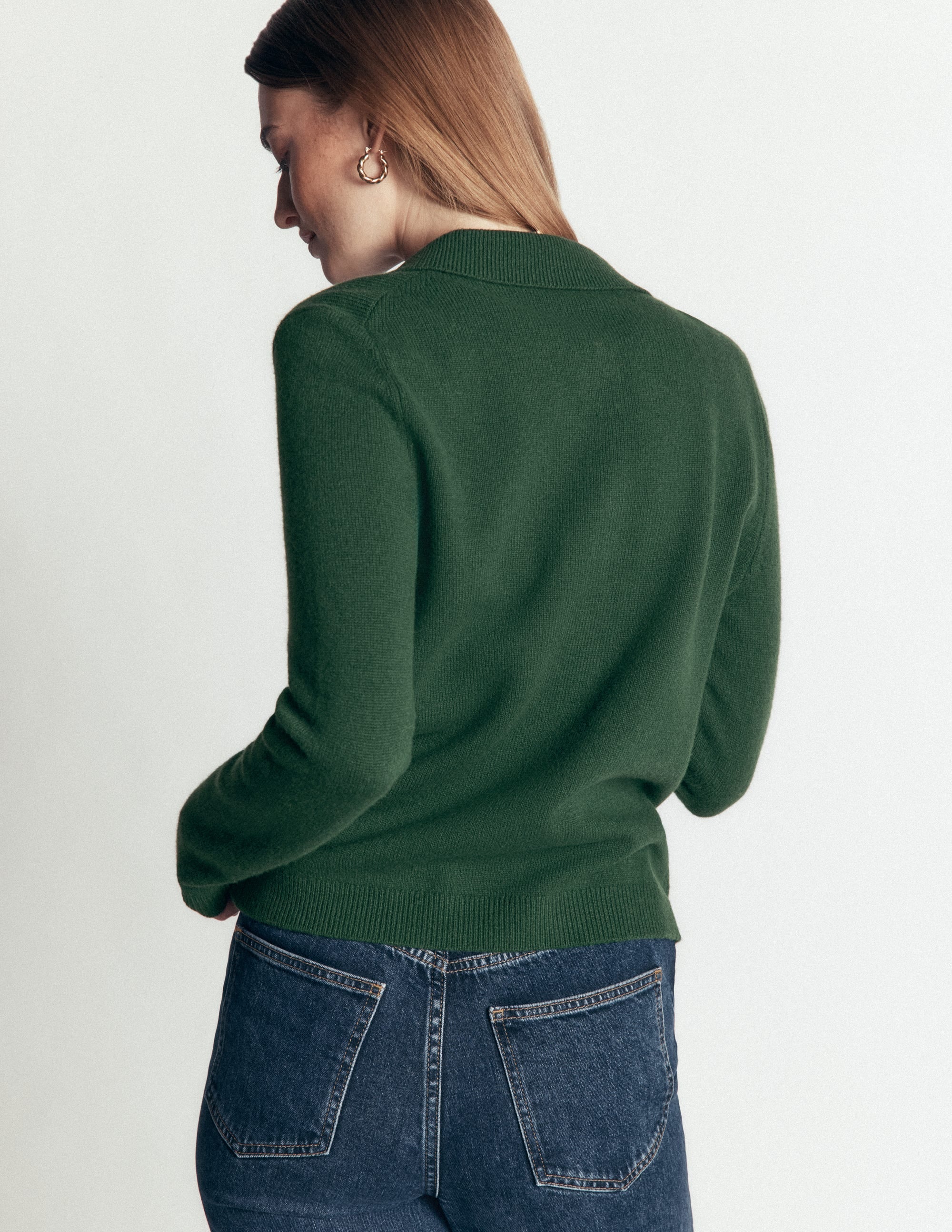 Merino Wool Jumper-Hunter Green