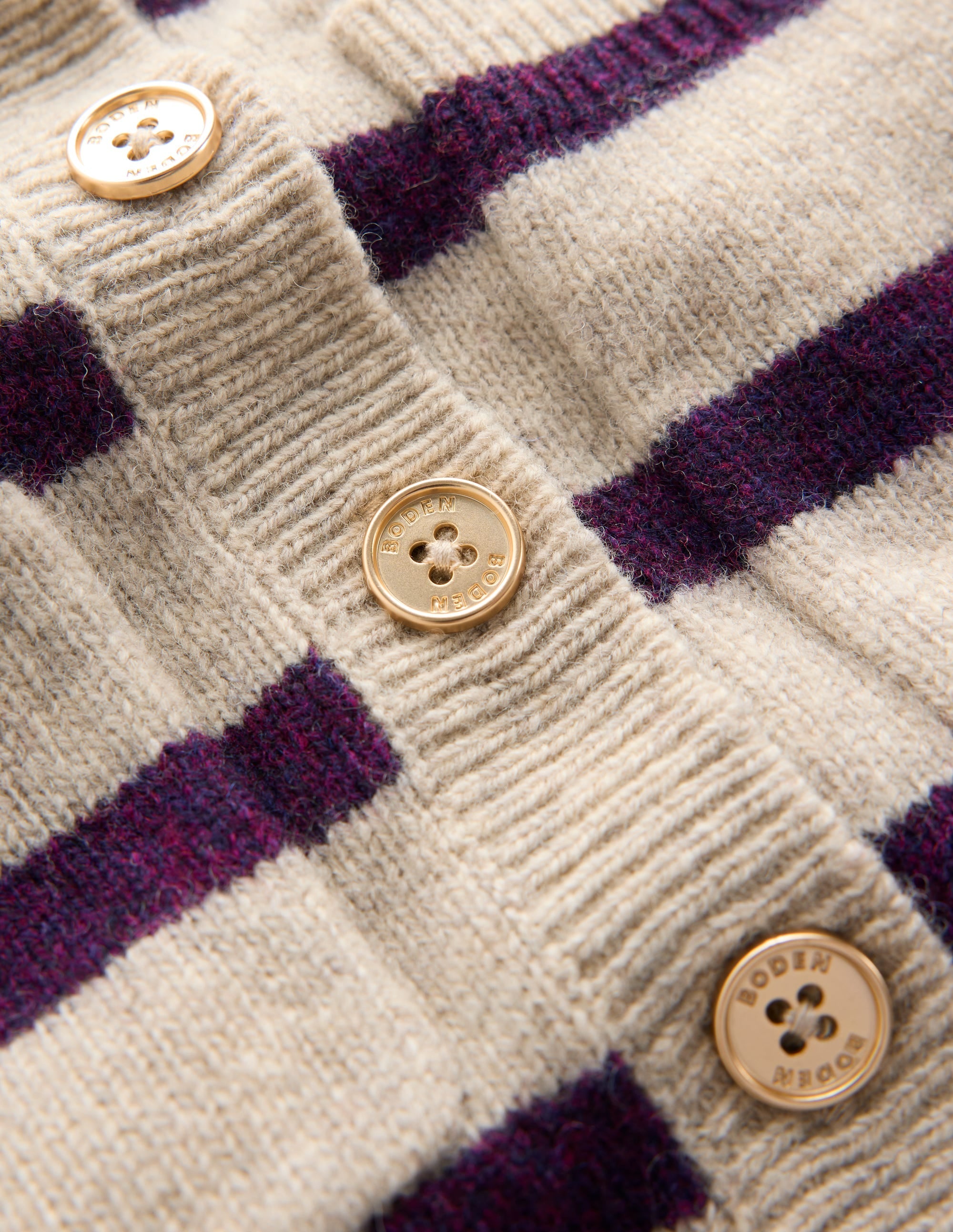 Merino Wool Jumper-Mink, Stripe