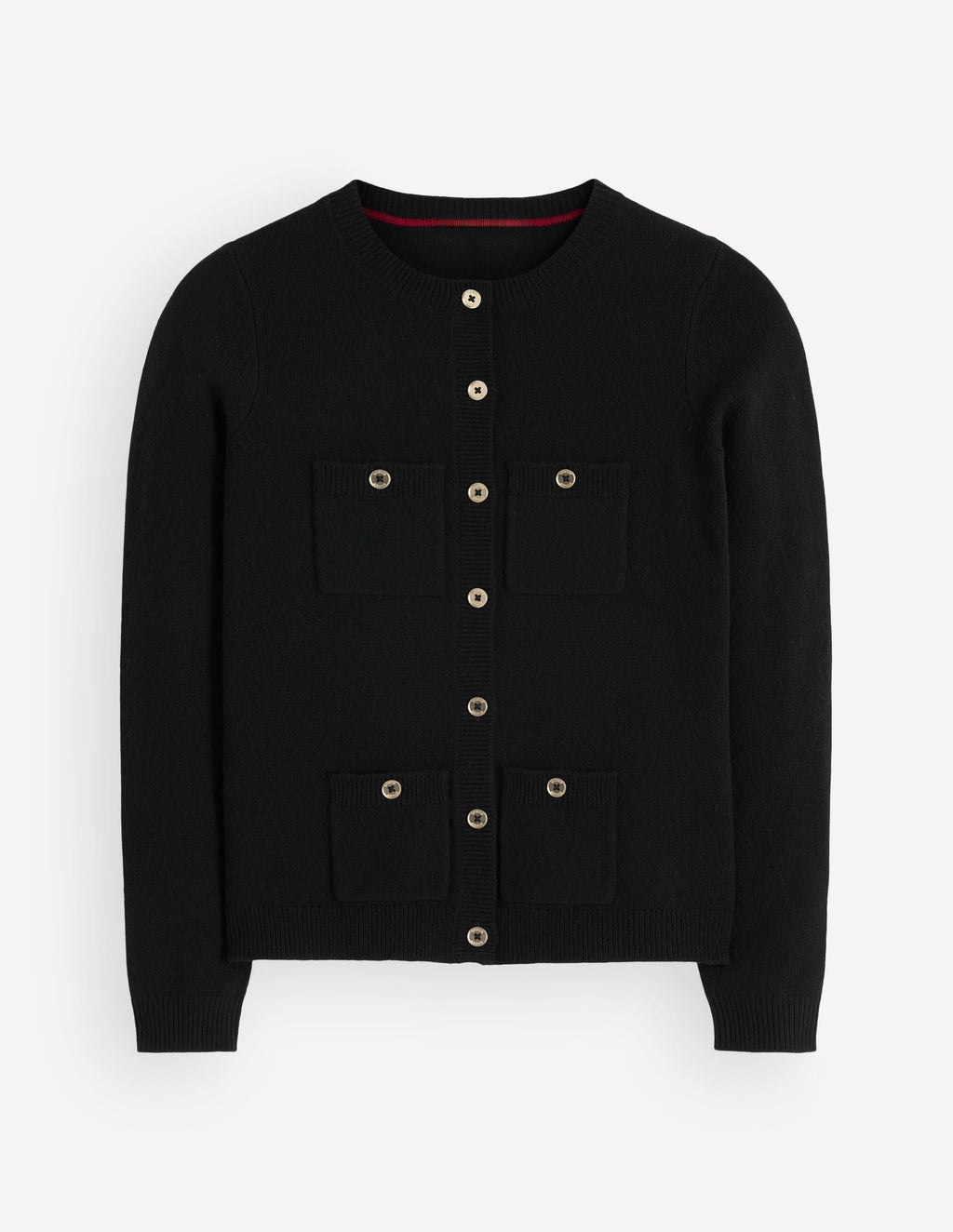 Merino Wool Cardigan-Black