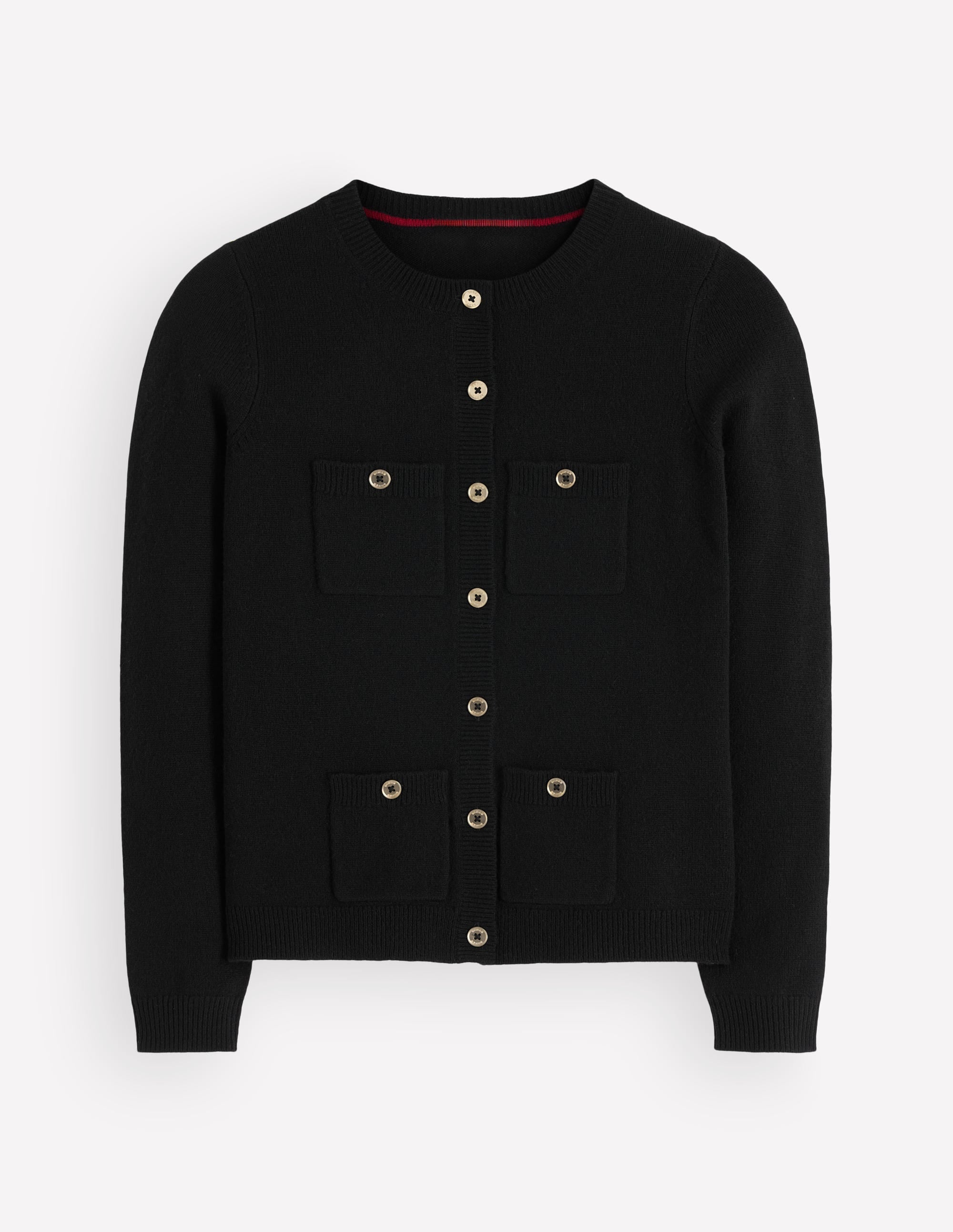 Merino Wool Cardigan-Black