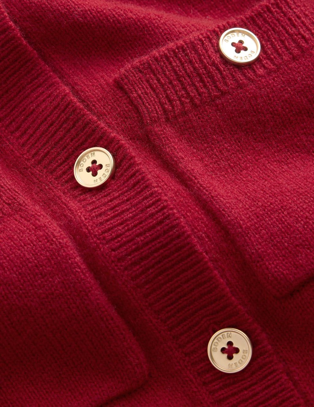 Merino Wool Cardigan-Crimson Red
