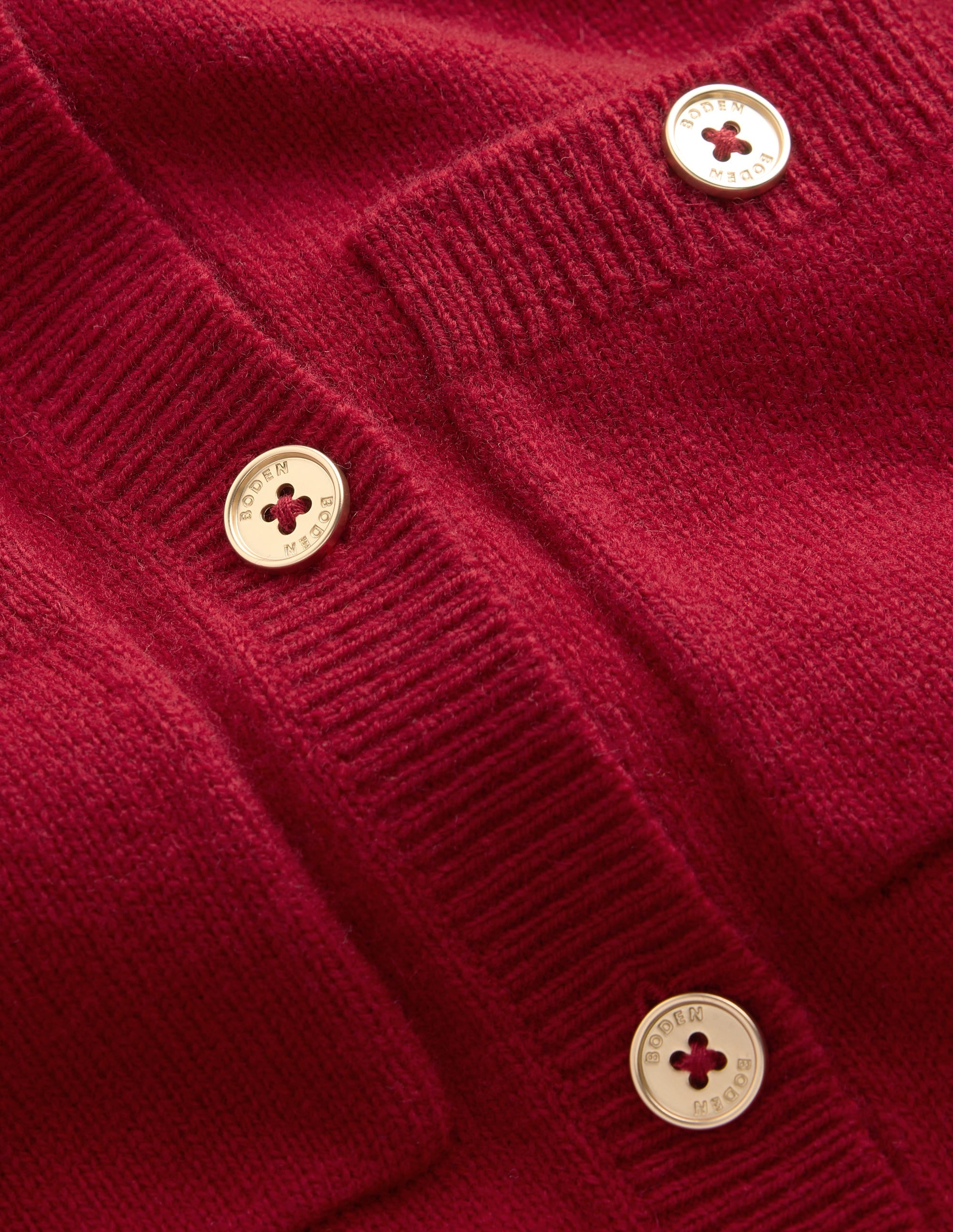 Merino Wool Cardigan-Crimson Red
