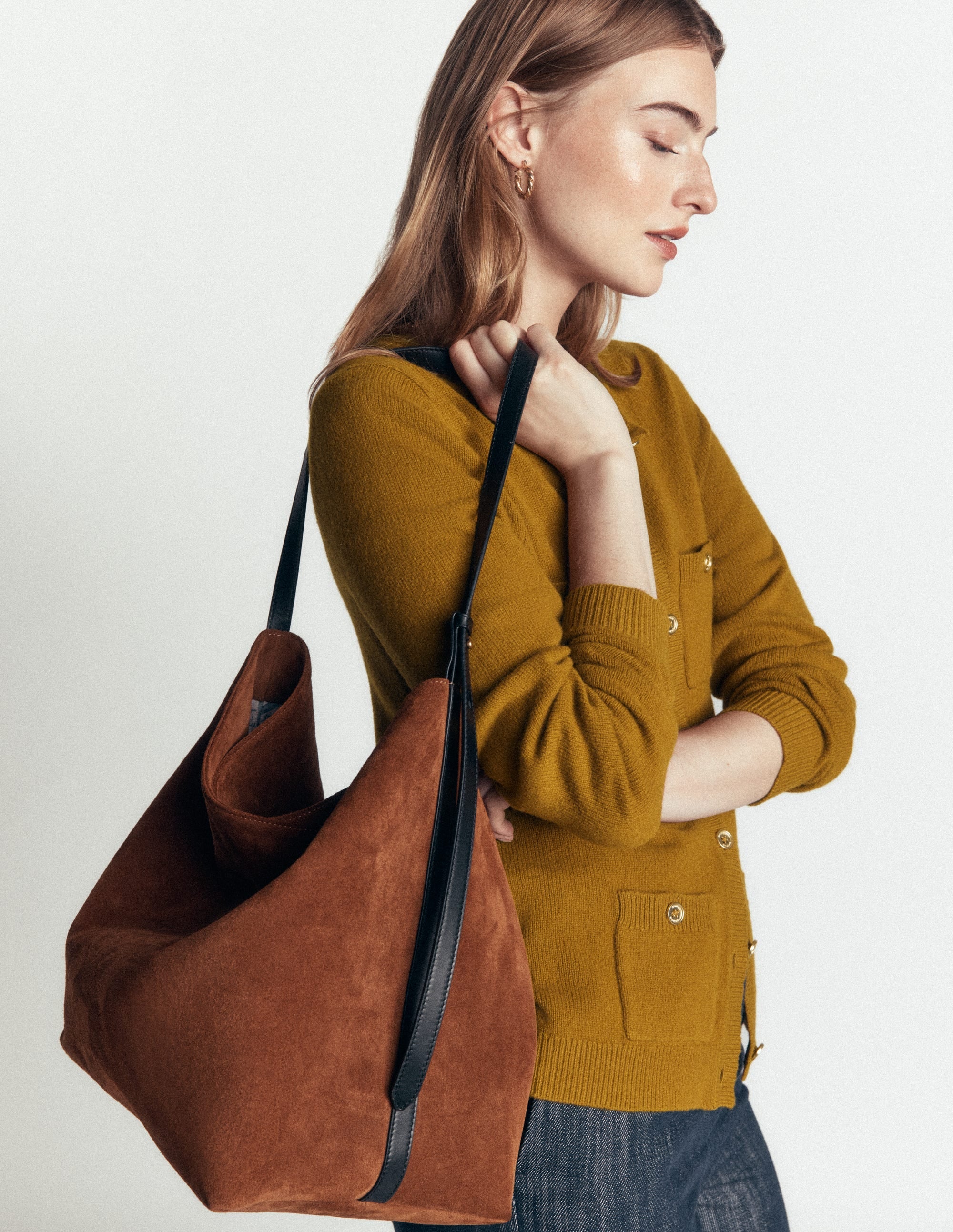 Merino Wool Cardigan-Spiced Chai