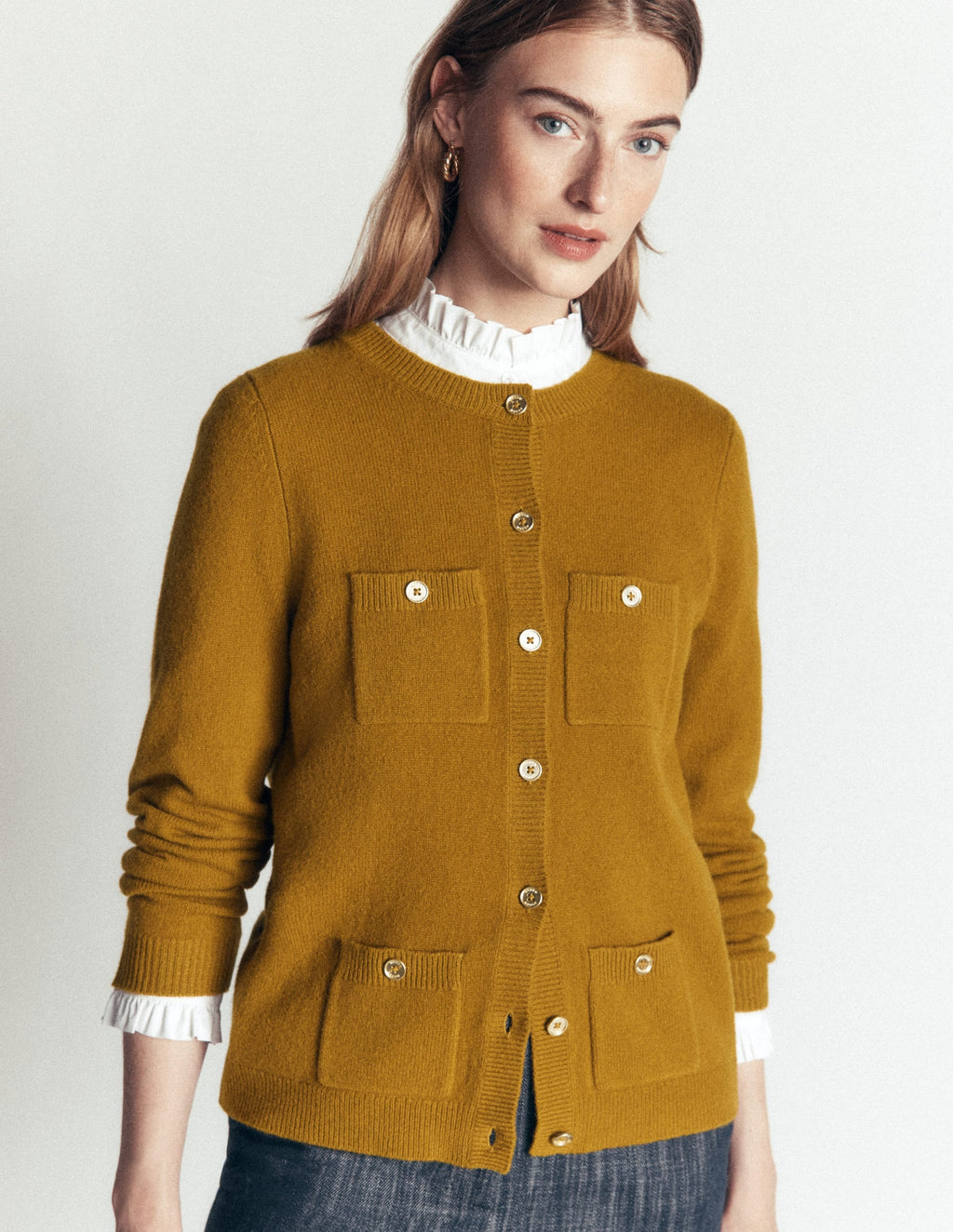 Merino Wool Cardigan-Spiced Chai