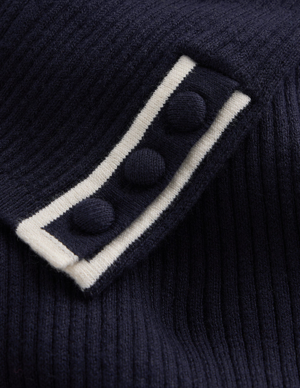 Ribbed Boatneck Jumper-Navy