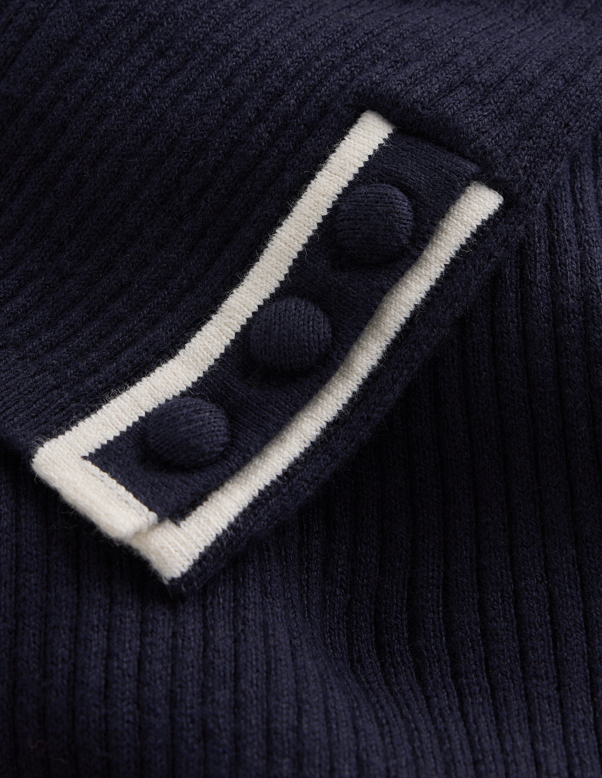 Ribbed Boatneck Jumper-Navy