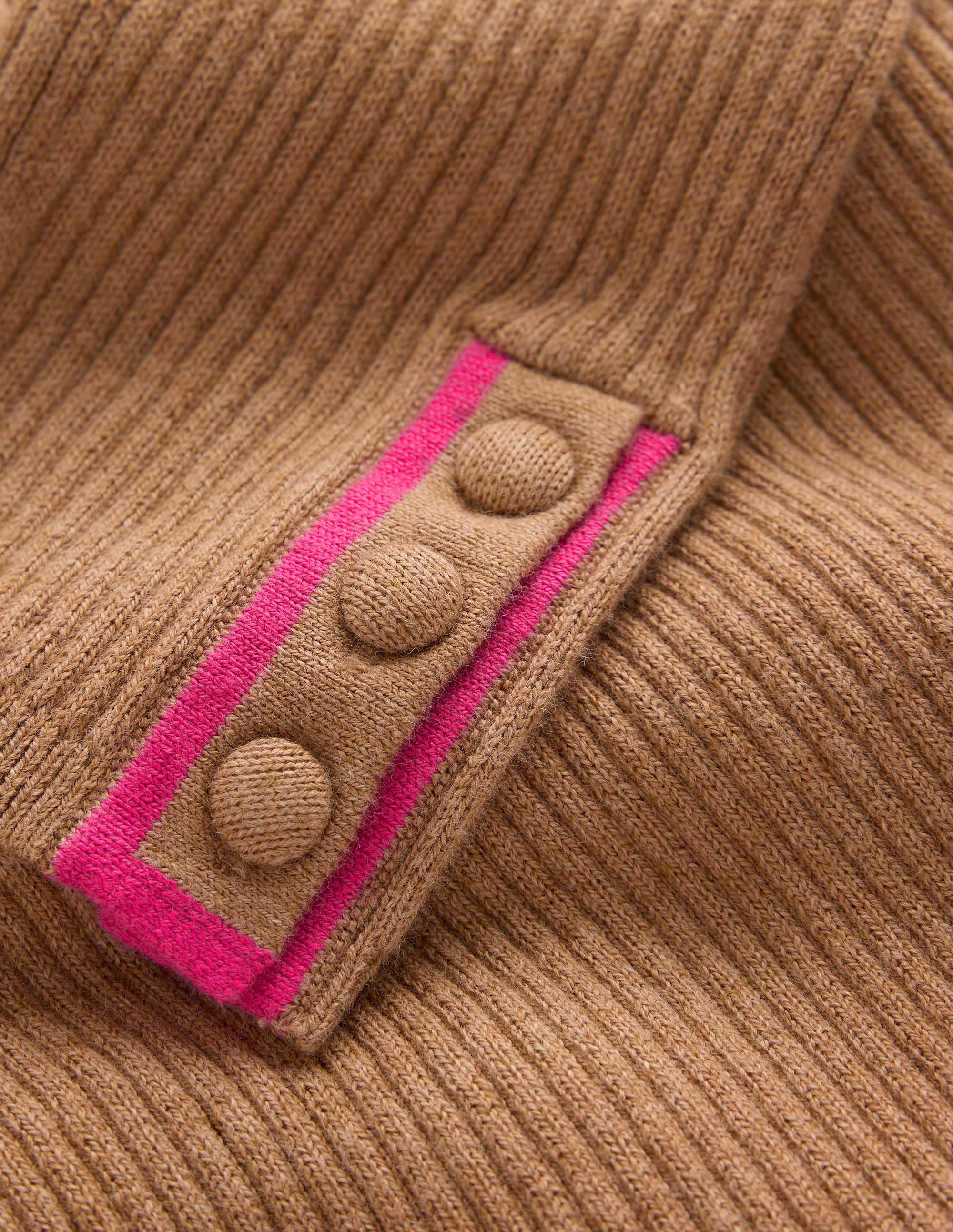 Ribbed Boatneck Jumper-Camel