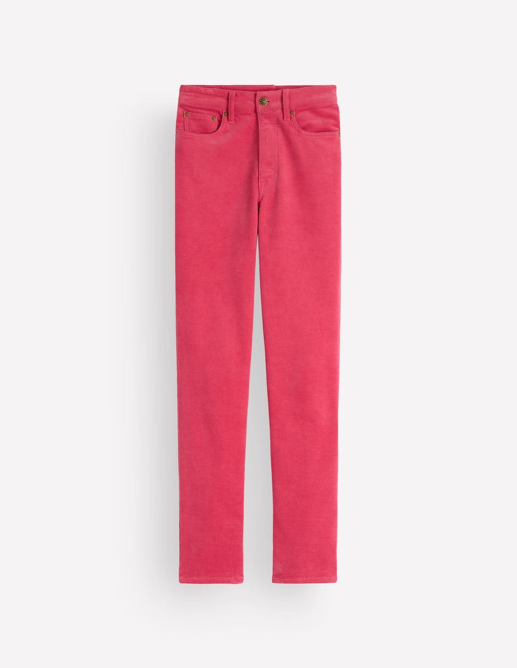 High Rise Cord Slim Jeans-Holly Berry