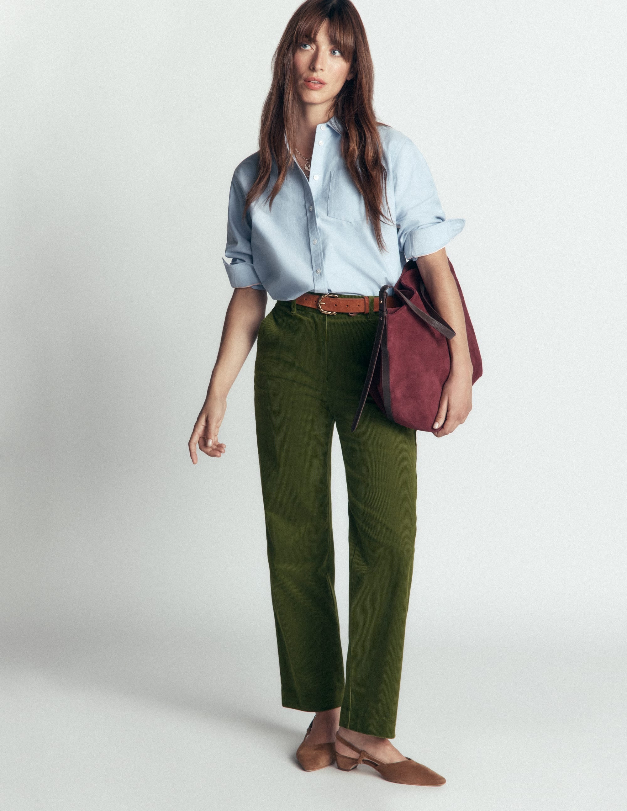 Cord Trousers-Forest Green