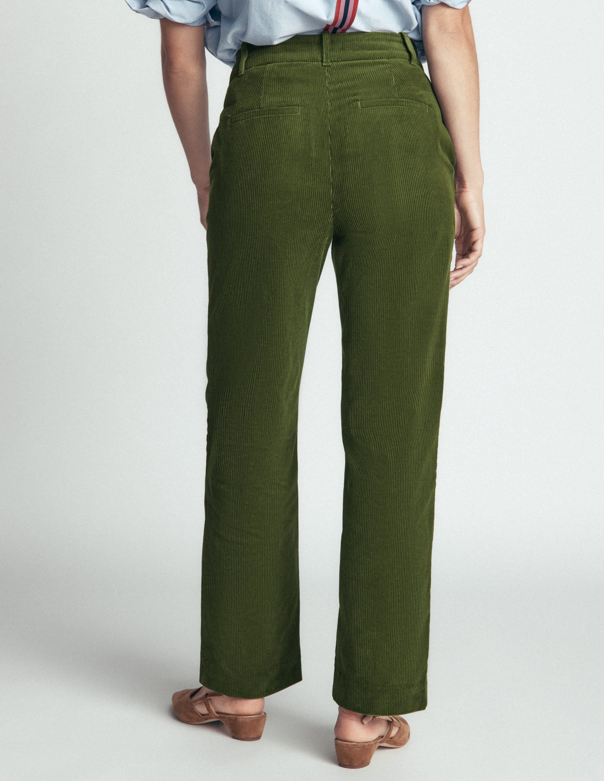 Cord Trousers-Forest Green