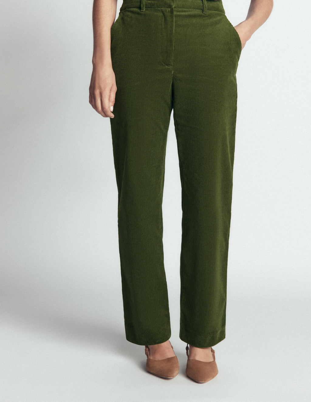 Cord Trousers-Forest Green
