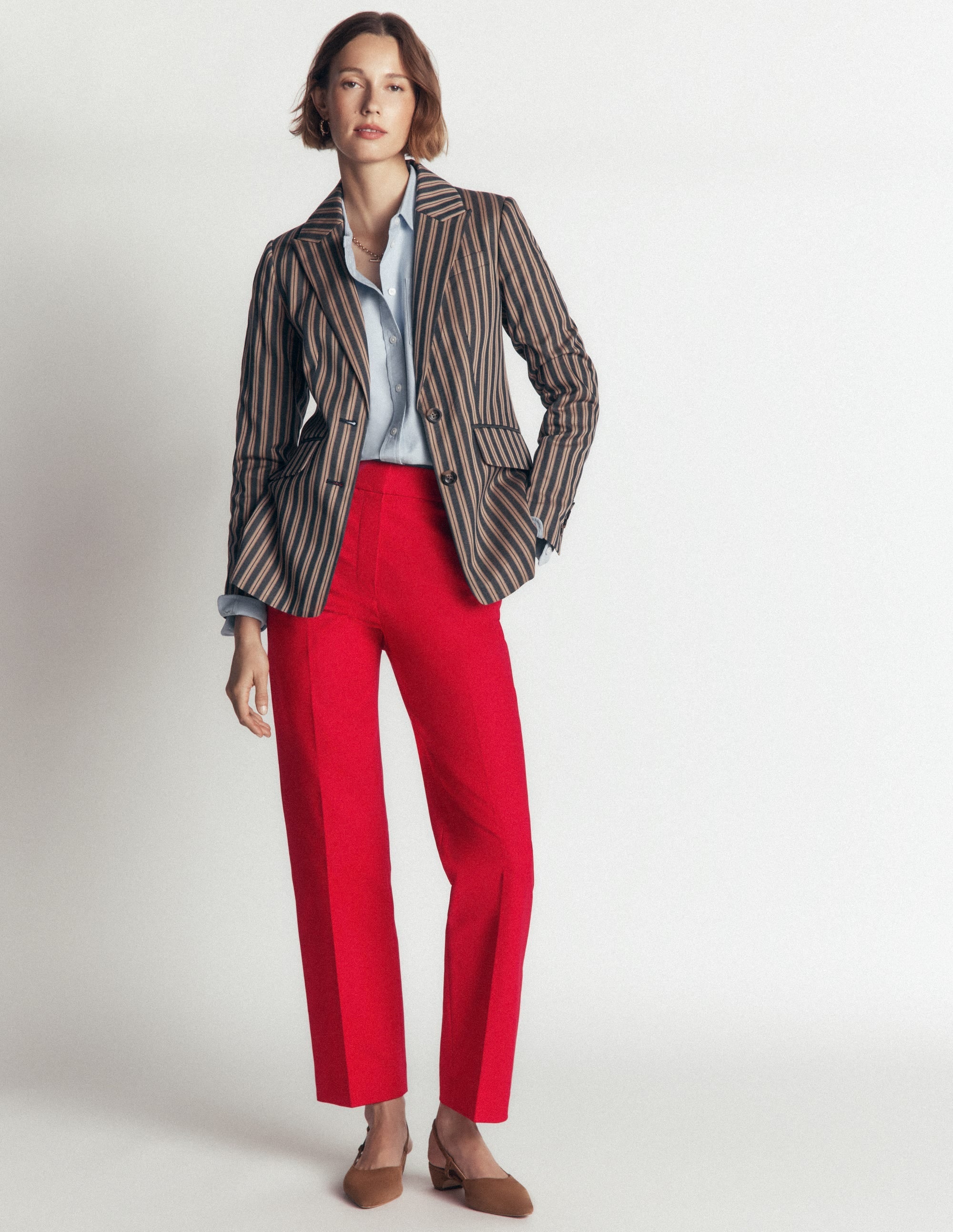 Cotton 7/8 Trousers-Salsa Red